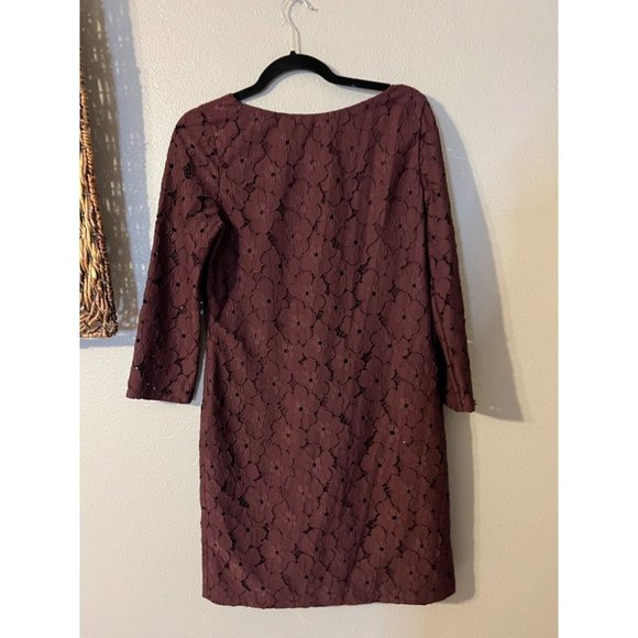 DVF Dress 8 Plum Sarita Flower Stretch Lace Career Church - Picture 9 of 13